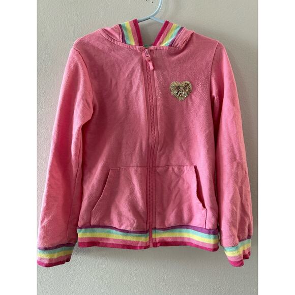 Cynthia Rowley Other - Cynthia Rowley Jacket Little Girls XS 4 Pink Rainbow Sequins Toddler Hoodie